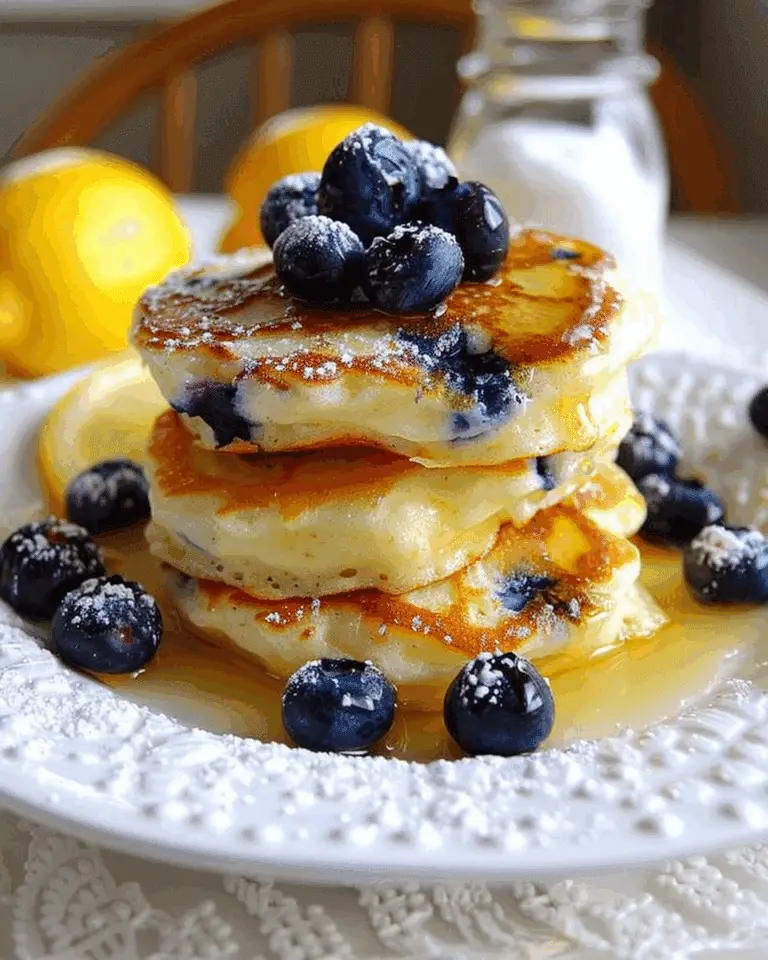 Tangy Lemon-Blueberry Cottage Cheese Pancake Minis – Juicy, Fluffy & Protein-Rich