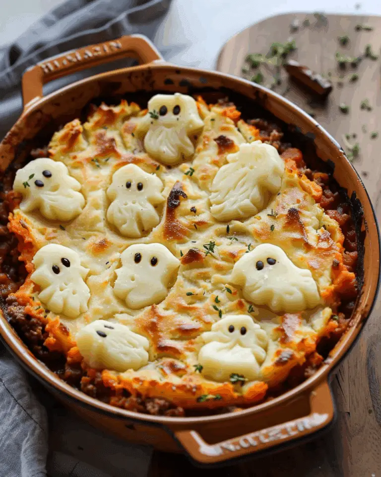 Creepy Shepherd’s Pie (Ghost Potatoes!)