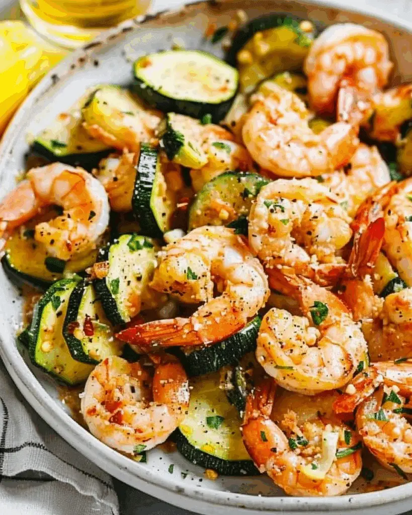 Garlic Parmesan Sheet Pan Shrimp with Zucchini