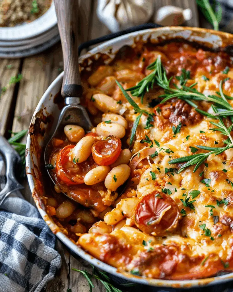 Cheesy White Bean Tomato Bake