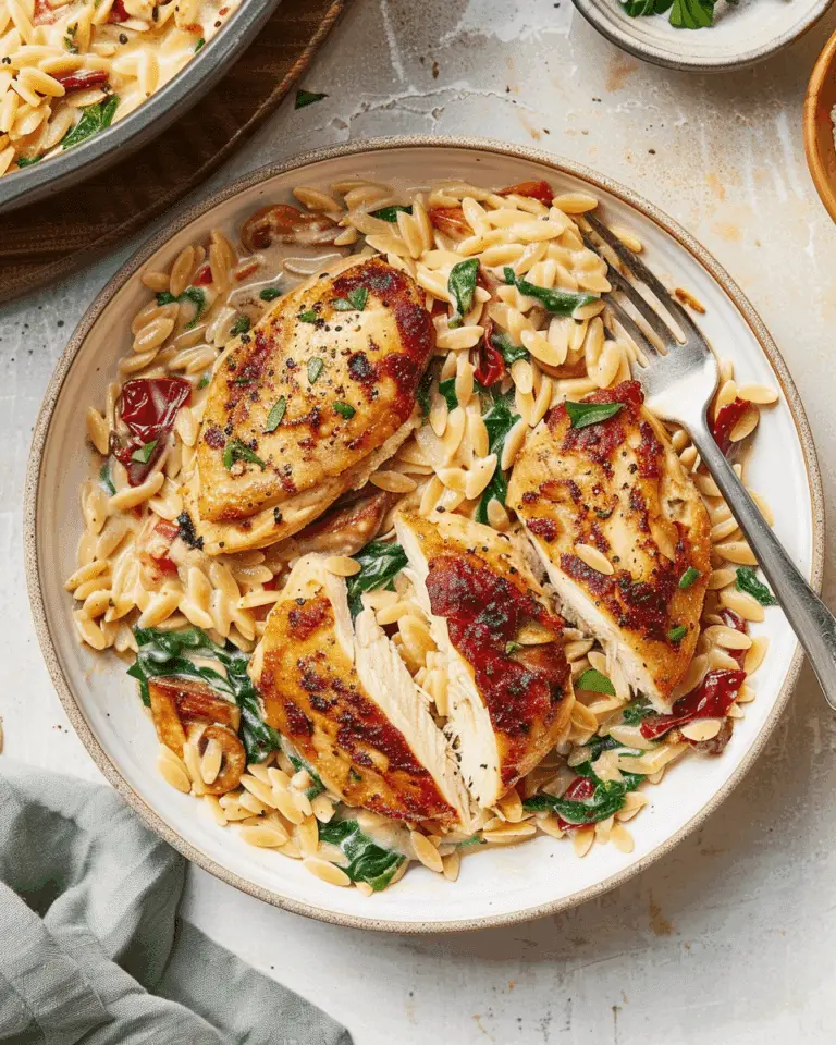 Creamy Tuscan Chicken Orzo