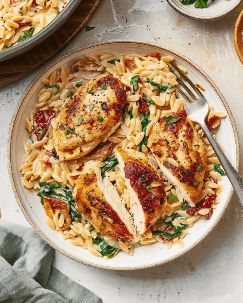 Creamy Tuscan Chicken Orzo