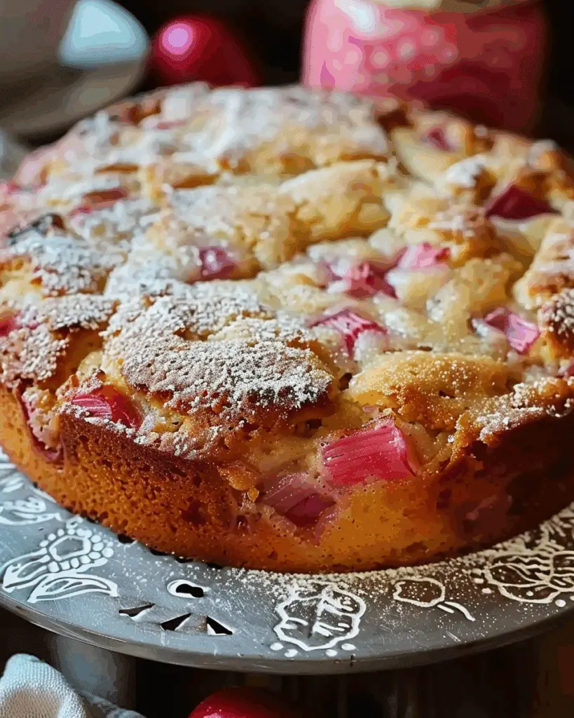 Rhubarb Cake with Butter Sauce Recipe