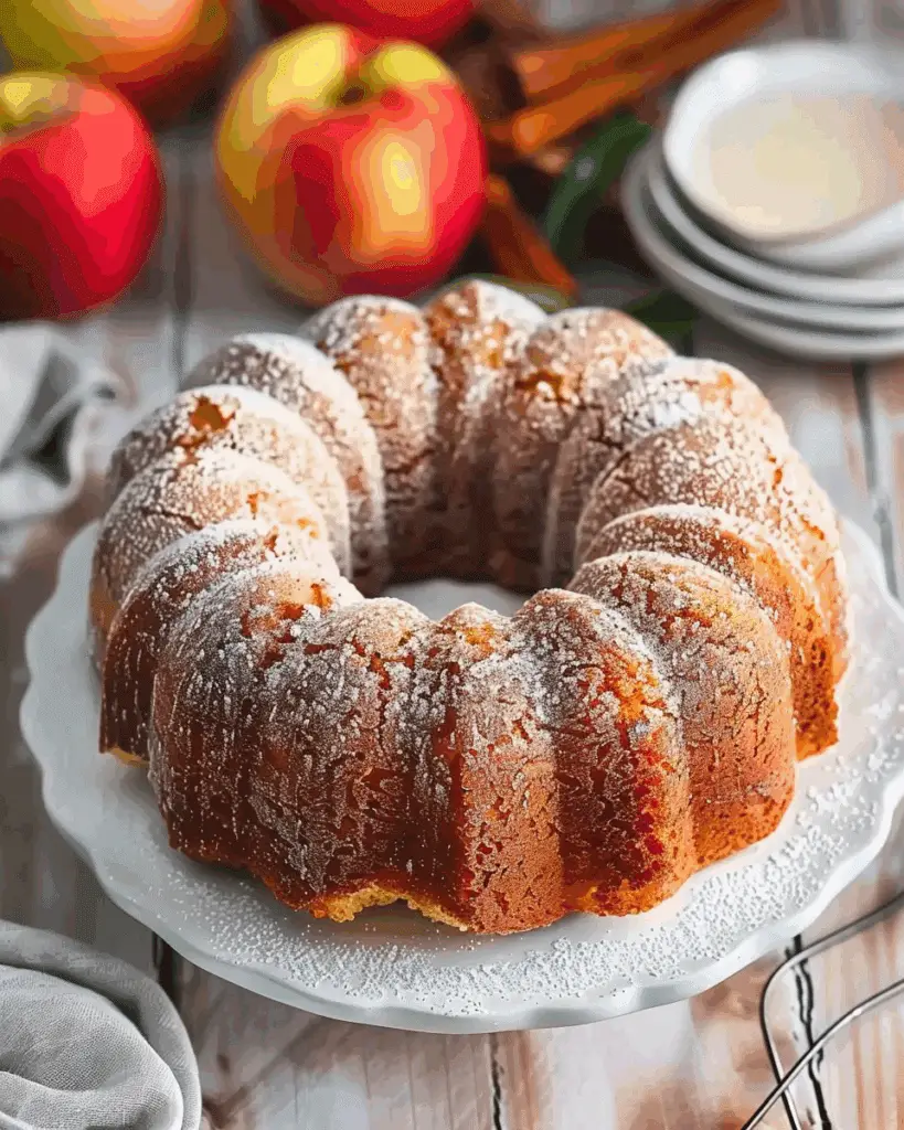 Tasty Apple Cider Donut Cake With Apples