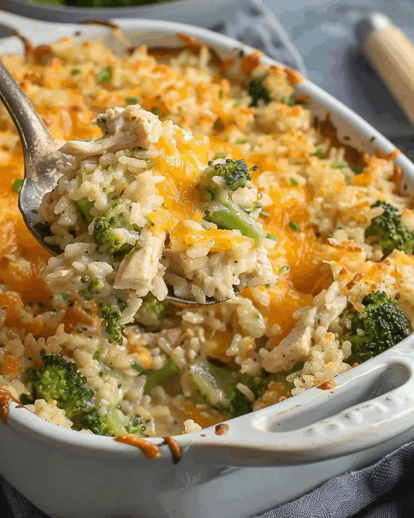 Cheesy Chicken Broccoli Rice Casserole