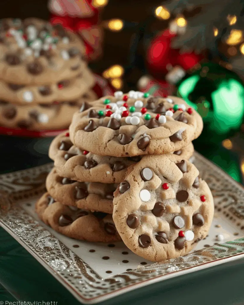 Christmas Chocolate Chip Cookies – Soft, Festive & Full of Holiday Magic