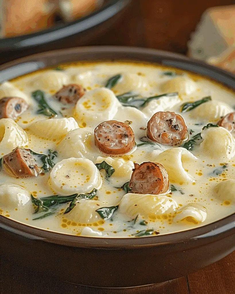 Creamy Parmesan Italian Sausage Ditalini Soup