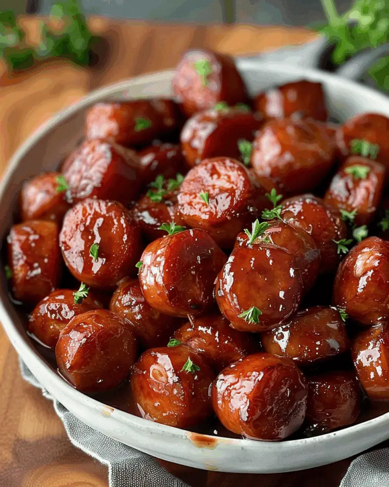 Slow Cooker Apple Kielbasa Bites