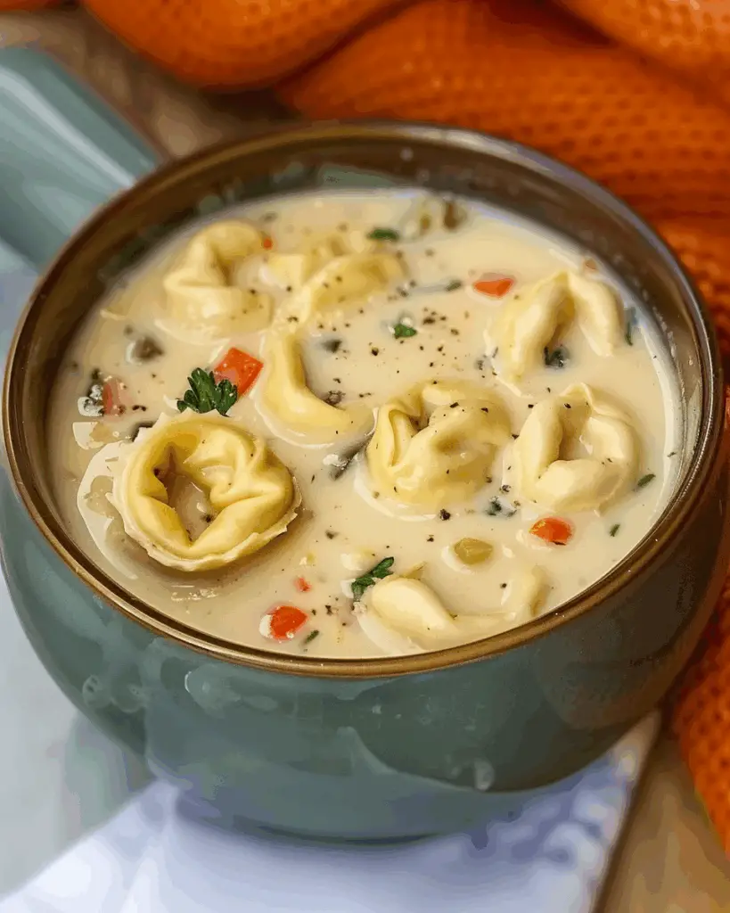 Slow Cooker Creamy Sausage & Tortellini Soup