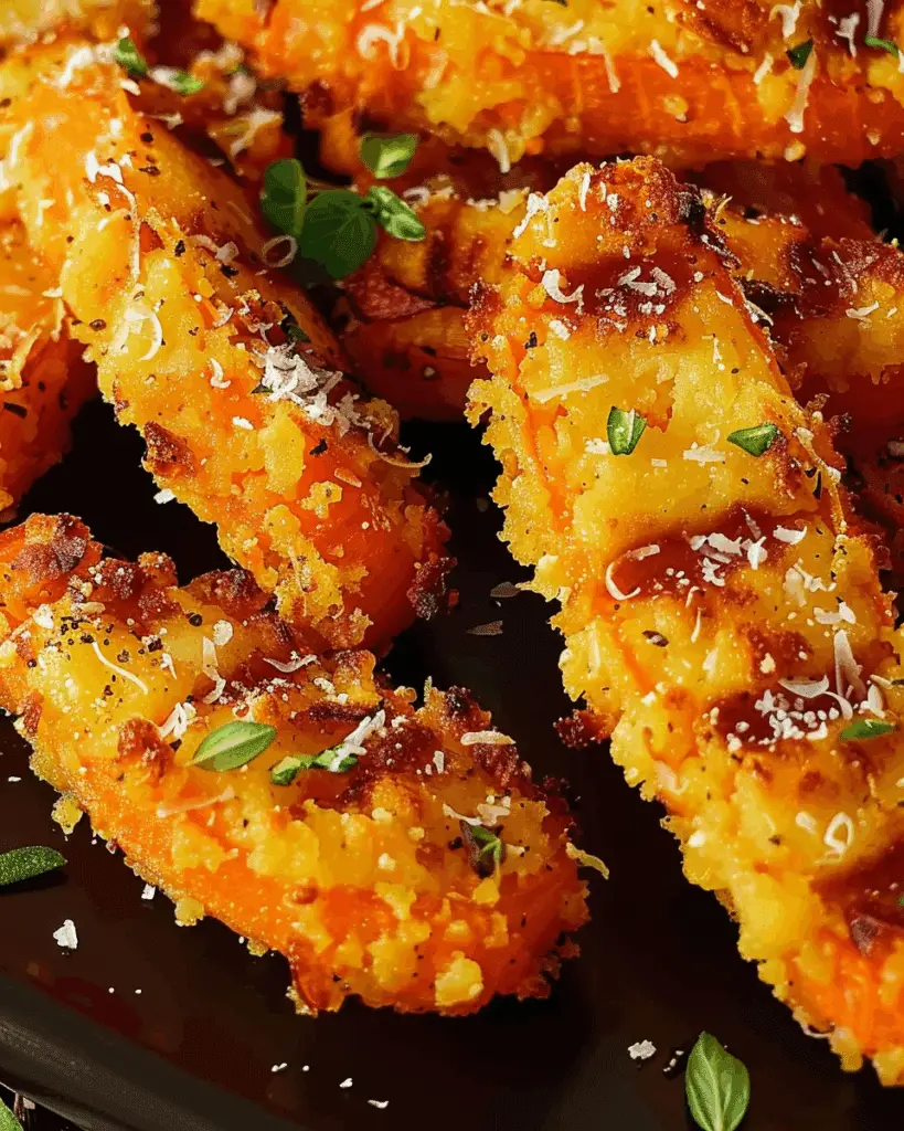 Crispy Smashed Carrots Parmesan