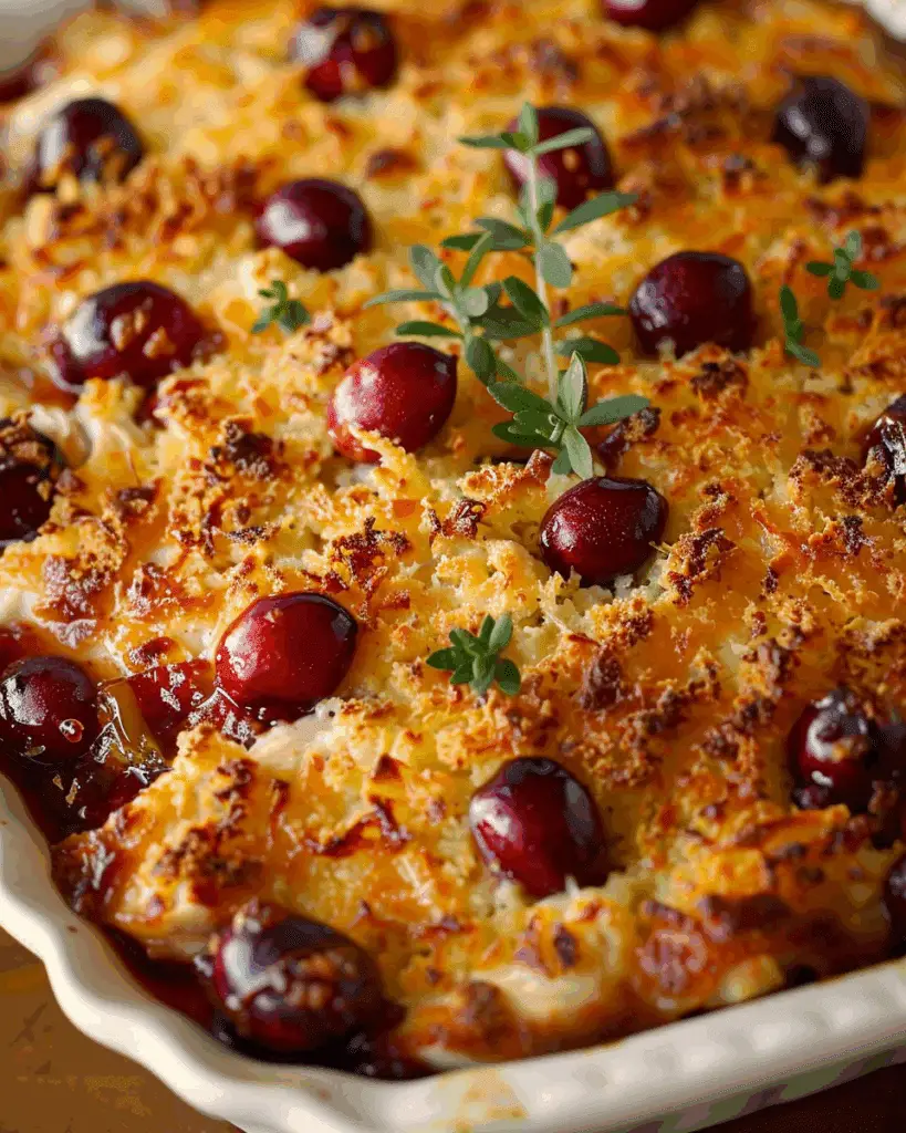 3-Ingredient Cranberry Chicken Holiday Casserole