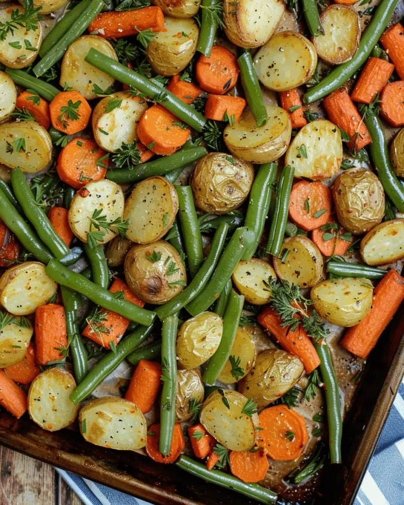 Roasted Potatoes, Beans, and Carrots