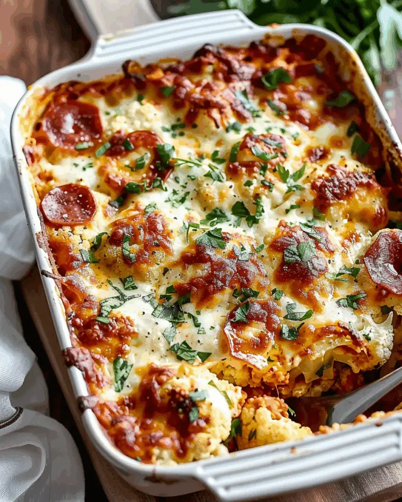Cauliflower Pizza Casserole: Creamy Healthy Comfort Food
