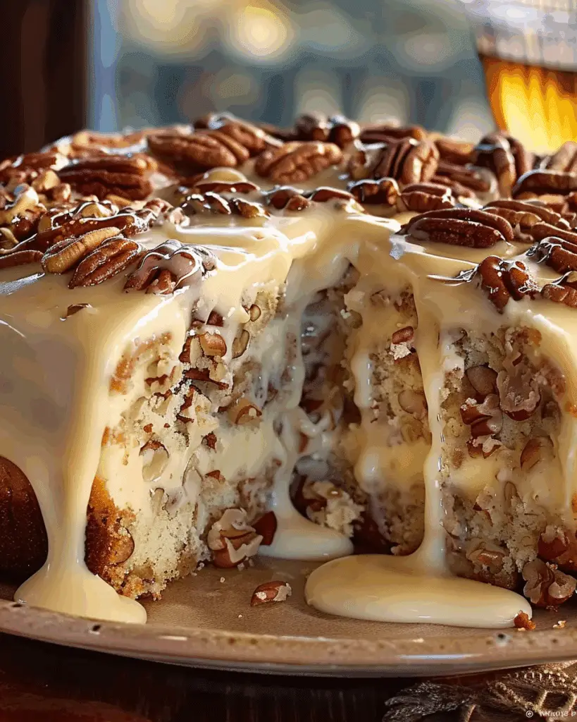 Butter Pecan Praline Poke Cake