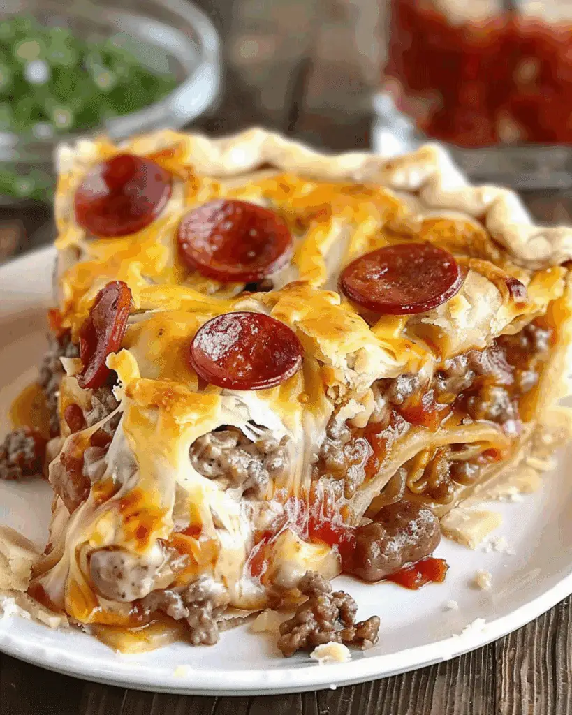 Deep Hamburger Beef Sausage & Pepperoni Pie