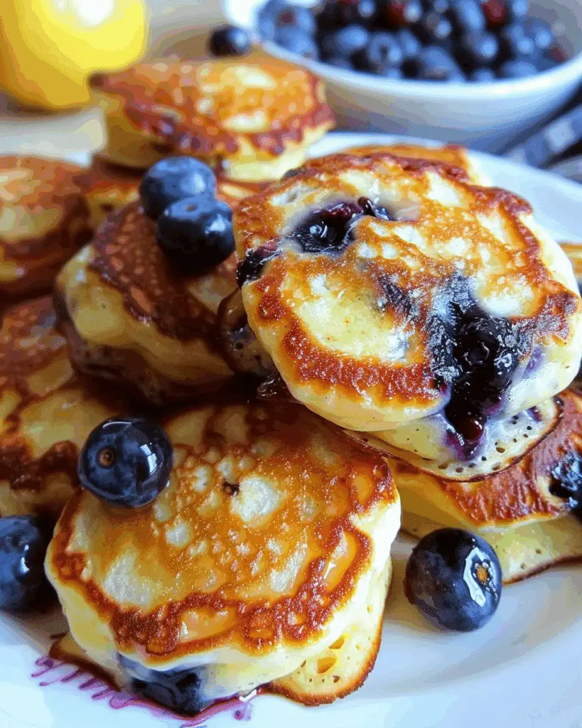 Greek Yogurt Lemon Blueberry Pancake Bites
