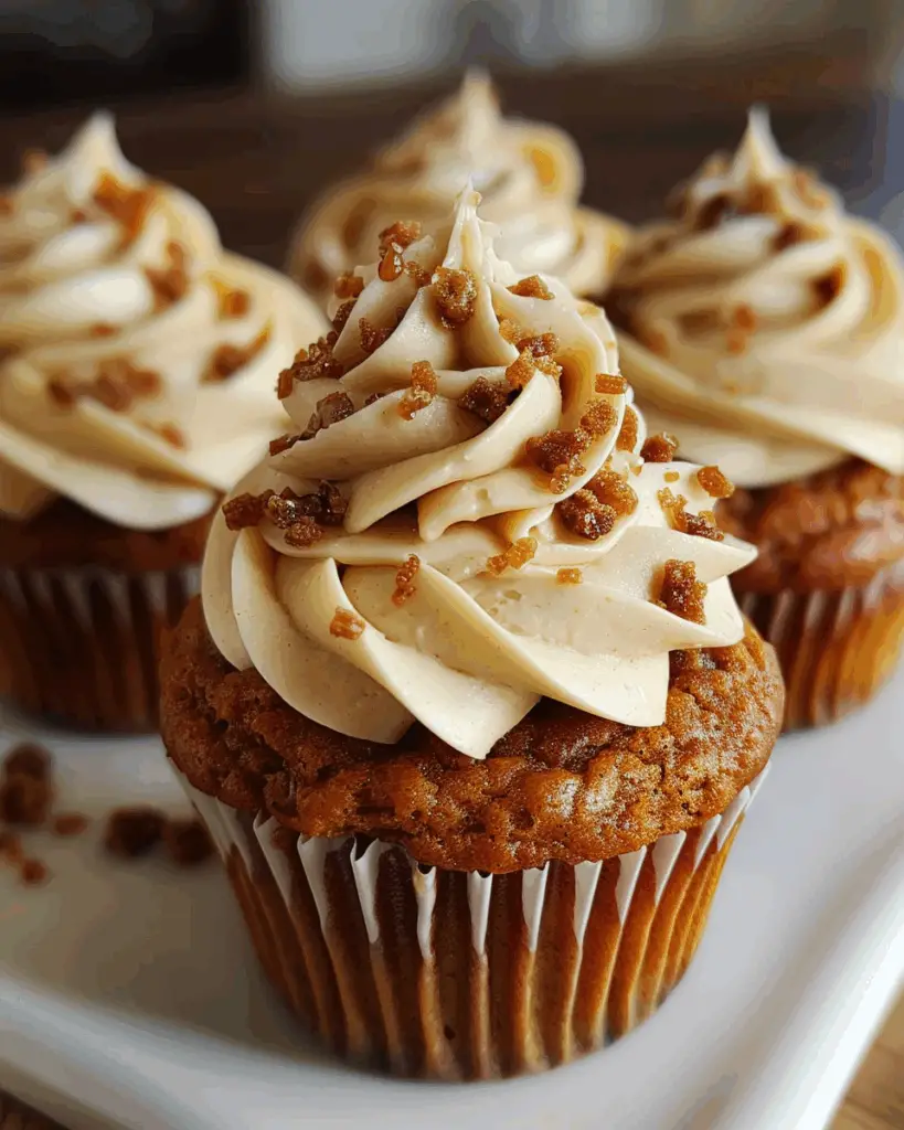 Pumpkin Cupcakes with Maple and Toffee Frosting