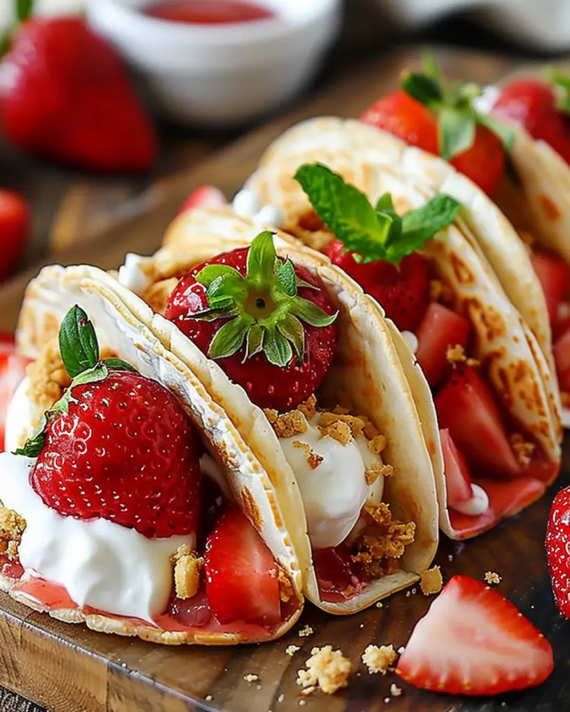 Strawberry Shortcake Dessert Tacos