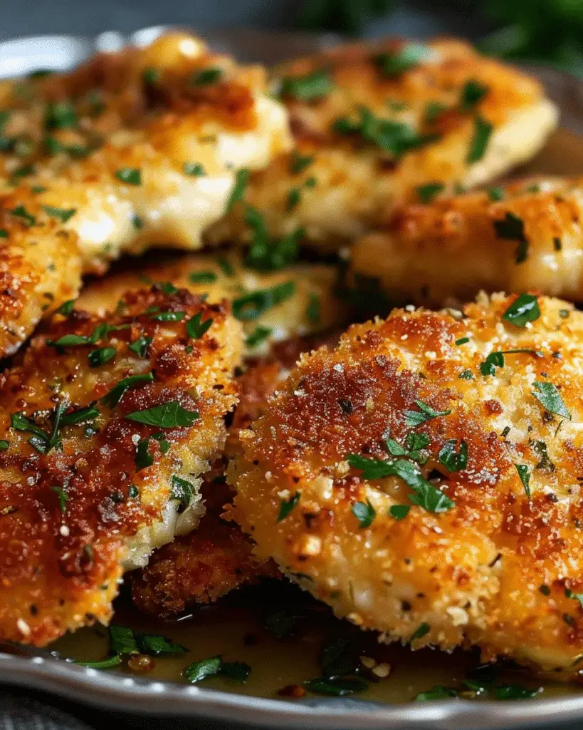Crispy Baked Garlic Parmesan Chicken Cutlets