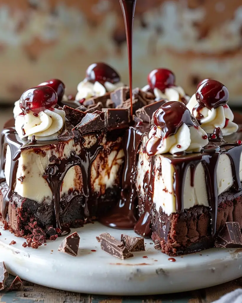 Hot Fudge Sundae Brownie Cheesecake