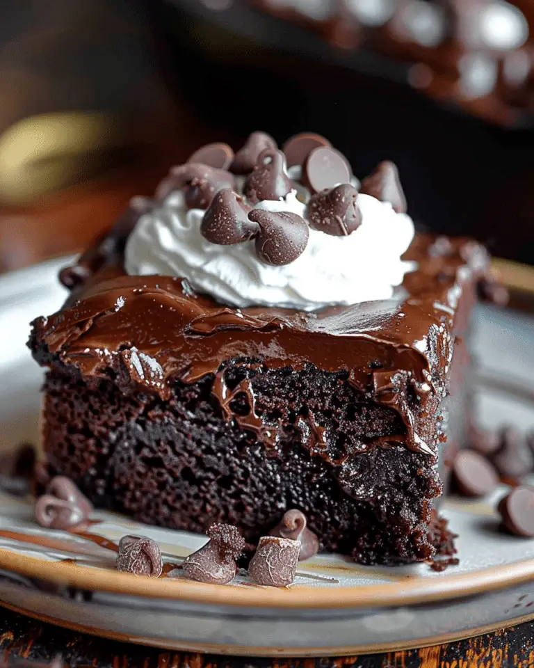 Sinful Triple Chocolate Fudge Poke Cake