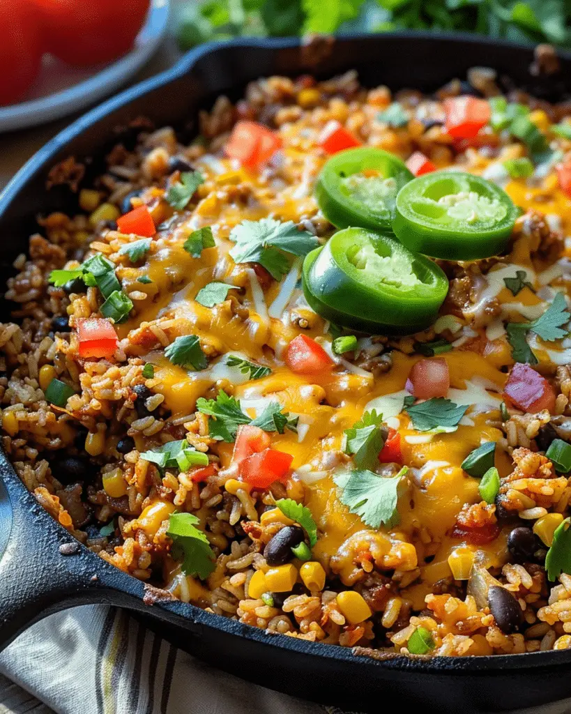 Cheesy Taco Rice Skillet Dinner
