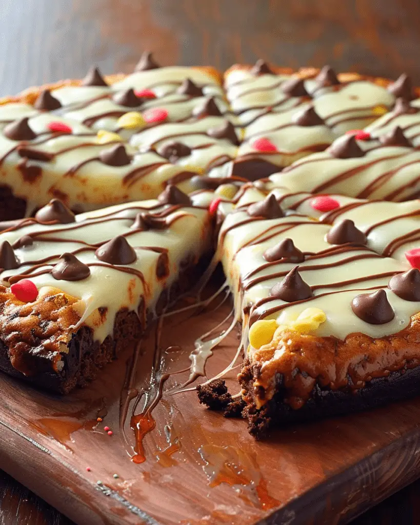 White Chocolate Brownie Pizza