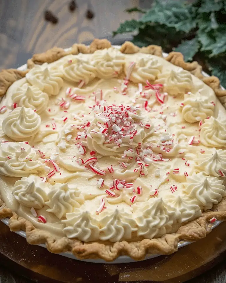 White Chocolate Peppermint Cream Pie