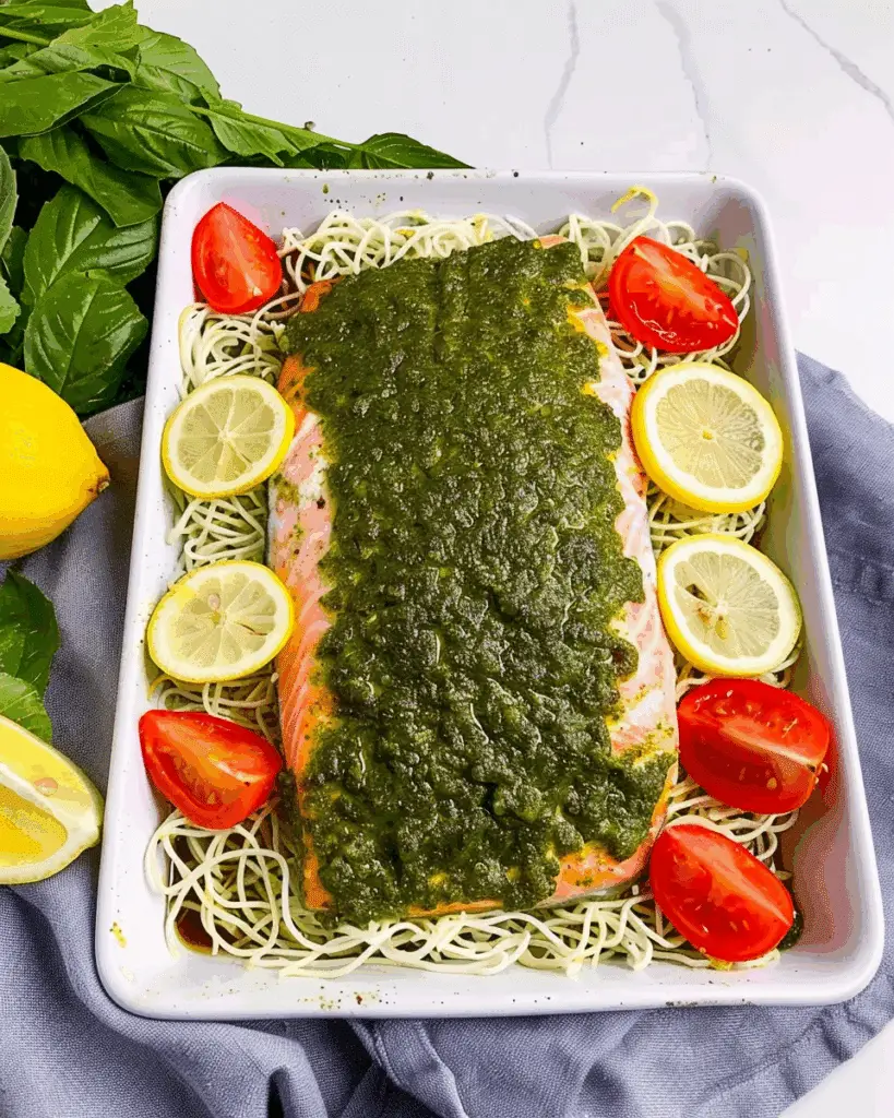 Easy Lemon Pesto Salmon