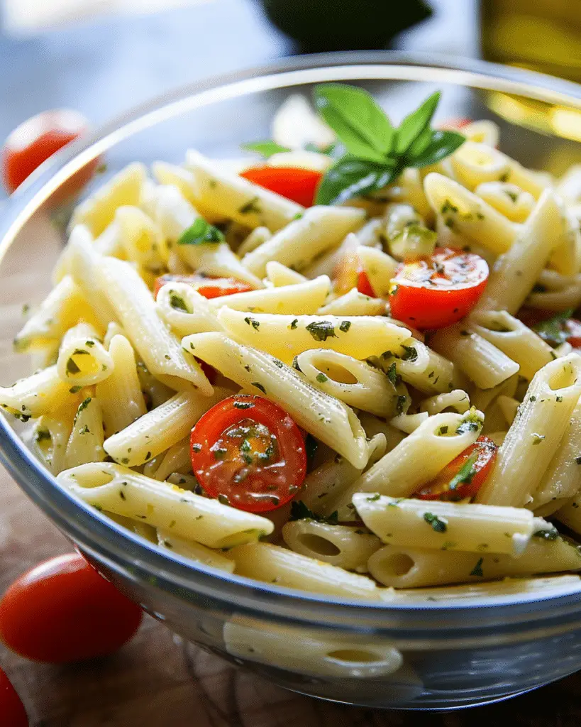 Easy Italian Lemon Oregano Penne Pasta Salad Recipe