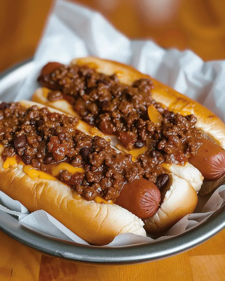 Perfect Crockpot Chili Cheese Dogs