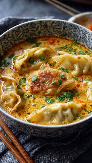 Quick Coconut Curry Soup with Dumplings