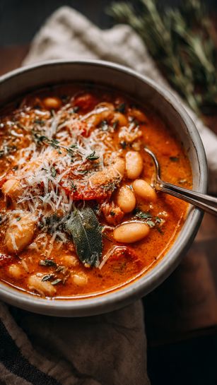 Savory Parmesan Tomato Cannellini Bean Soup for Cozy Nights