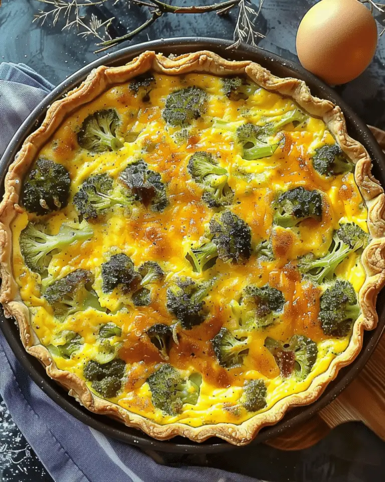 Cheesy Gluten Free Broccoli Cheddar Quiche