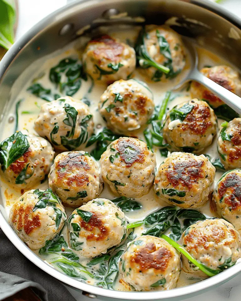 Creamy Spinach Turkey Meatballs