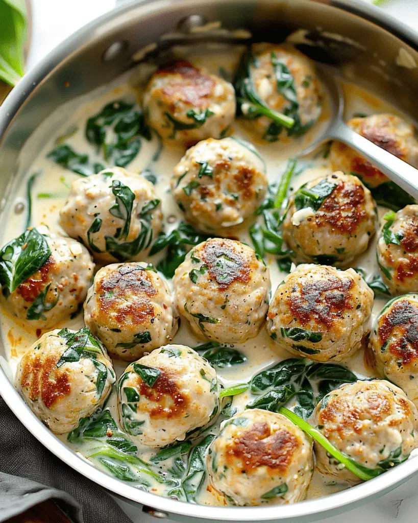 Creamy Spinach Turkey Meatballs