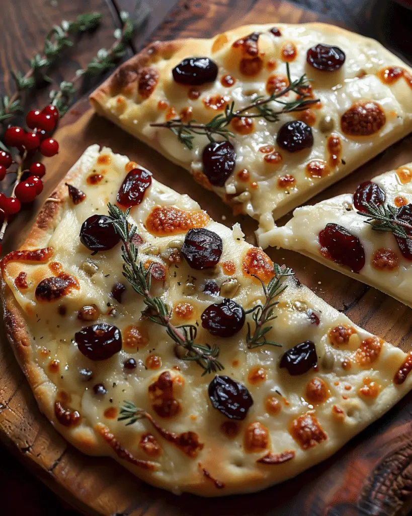 Crispy Flatbread with Brie and Cranberries