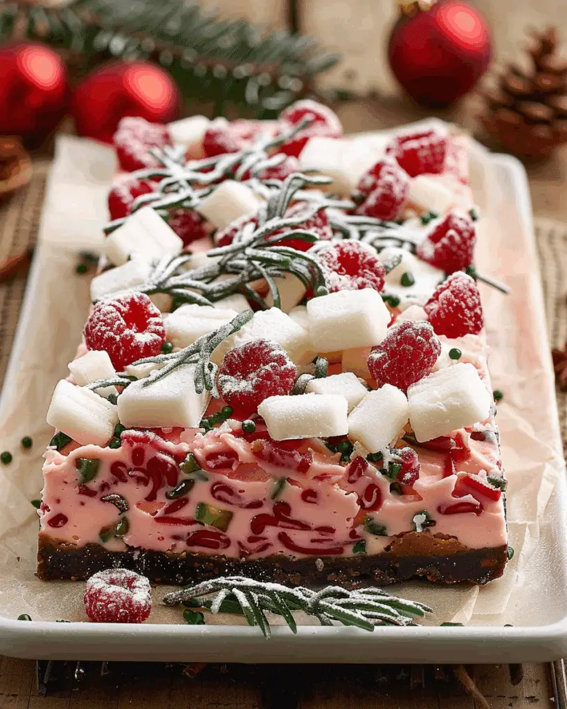 Easy Christmas Cheesecake Slab (No-Bake)