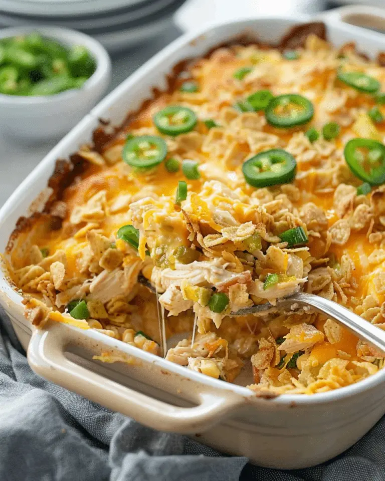 Cheddar Jalapeño Chicken Crunch Casserole