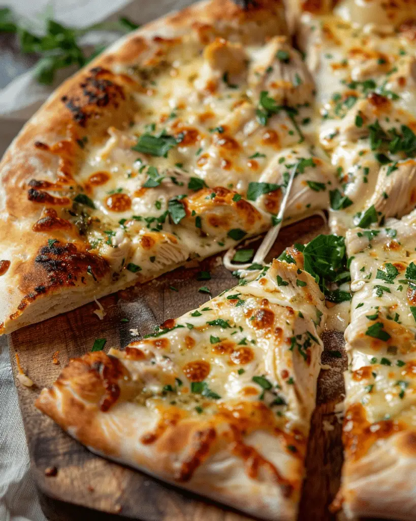 Roasted Garlic White Chicken Pizza Recipe