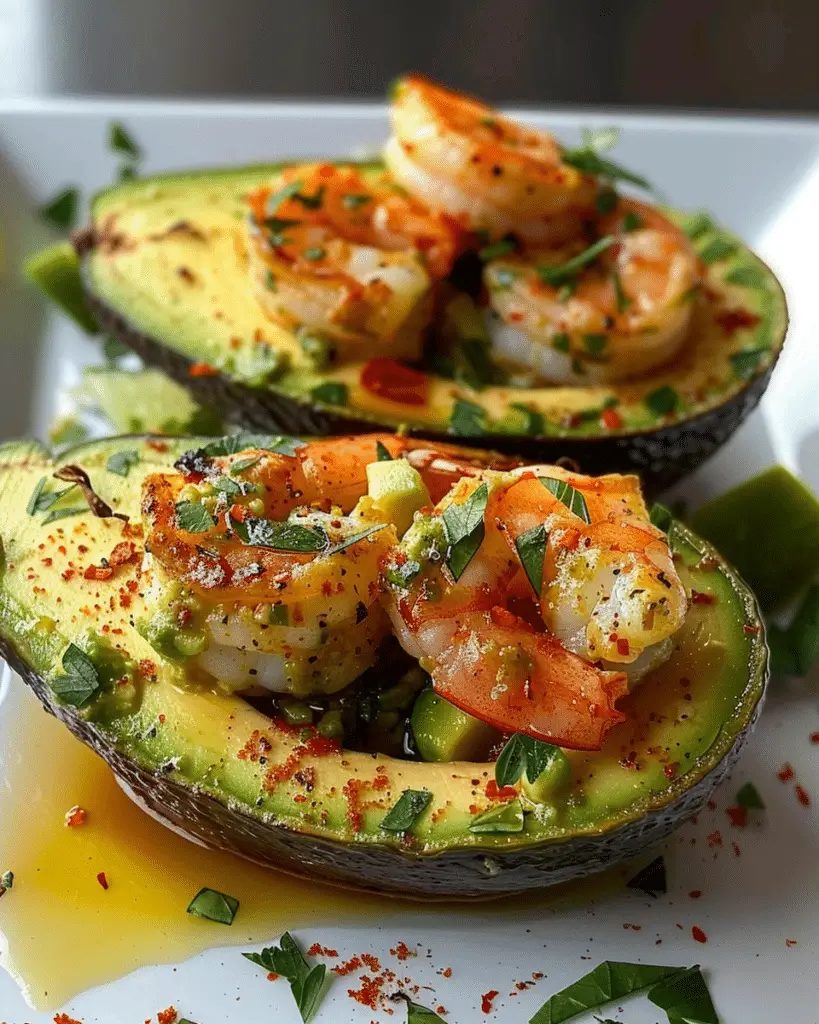 Seared Shrimp Stuffed Avocados
