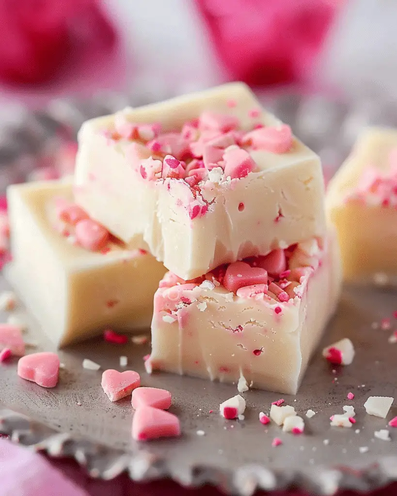 White Chocolate Valentine’s Day Fudge
