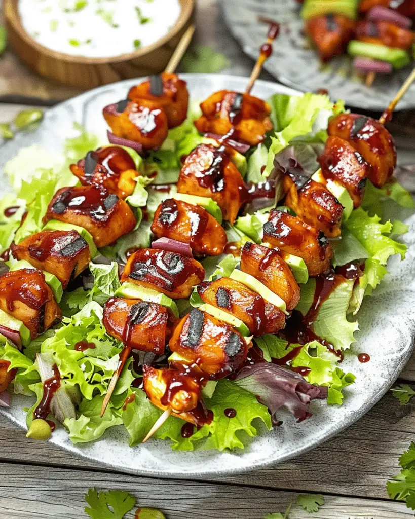 BBQ Chicken Skewer Salad