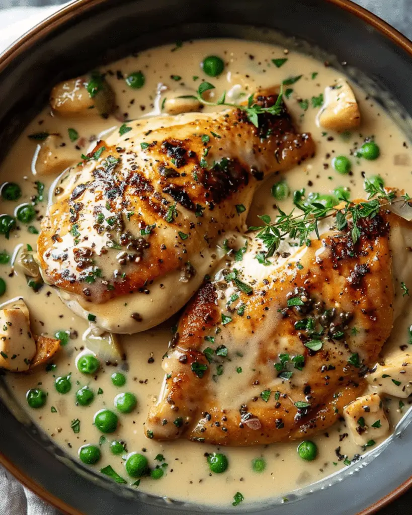 Chicken in Boursin Sauce with Garlic & Fine Herbs