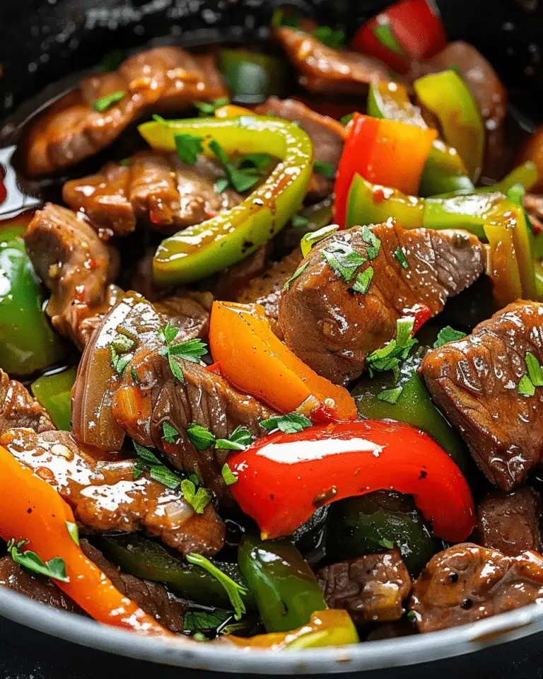 Pepper Steak with Bell Peppers and Onion