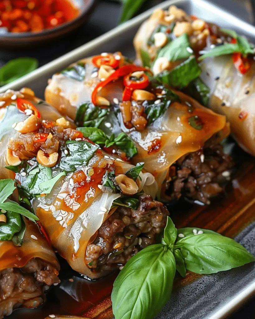 Thai Basil Beef Rolls – Fresh Thai Flavors in Every Bite