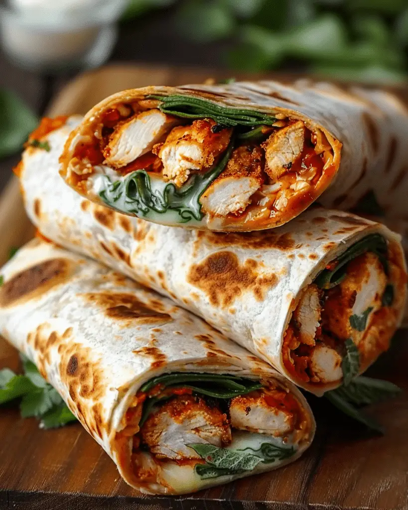 Crispy Air Fryer Chicken & Mozzarella Wraps