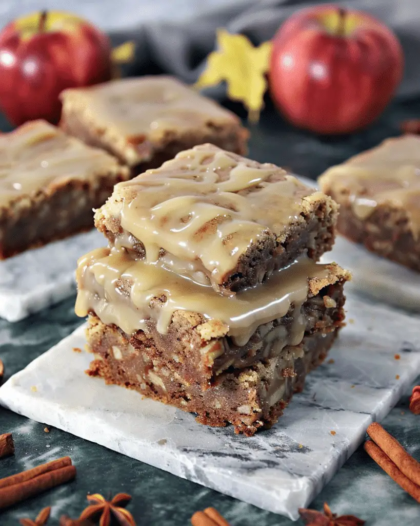 Apple Brownies with Maple Glaze