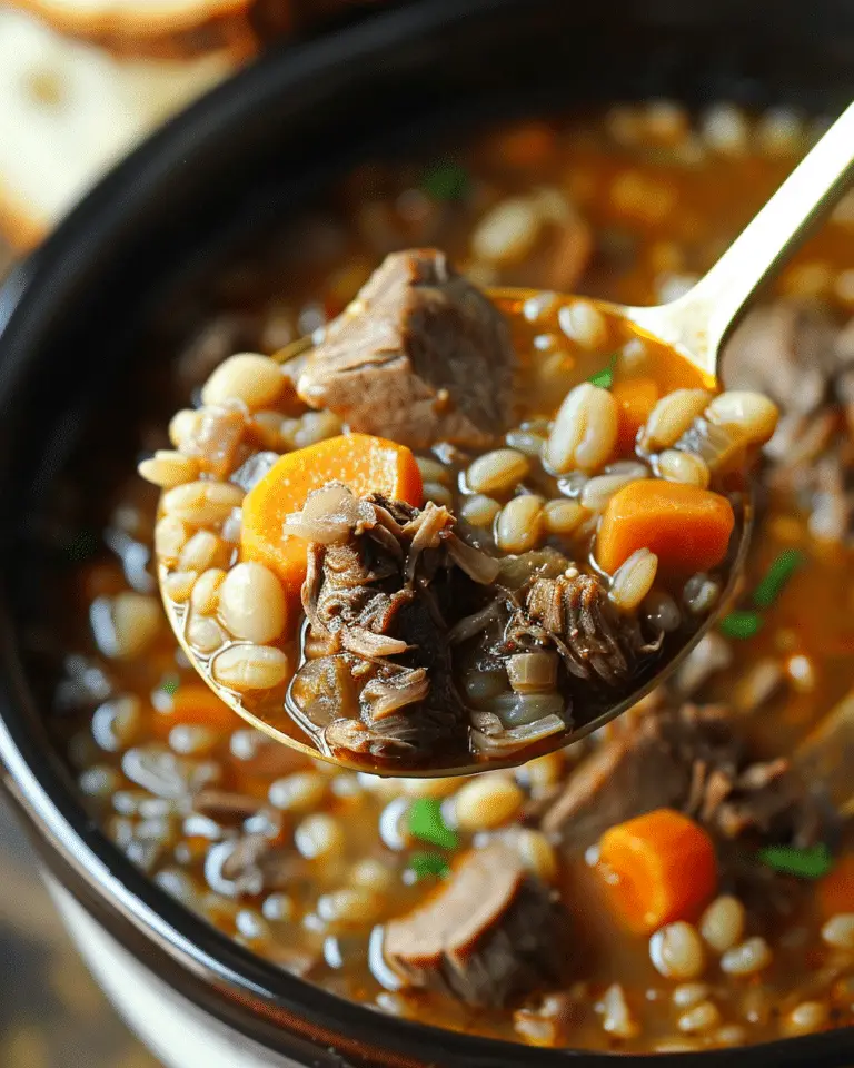 Homemade Slow Cooker Beef & Barley Soup