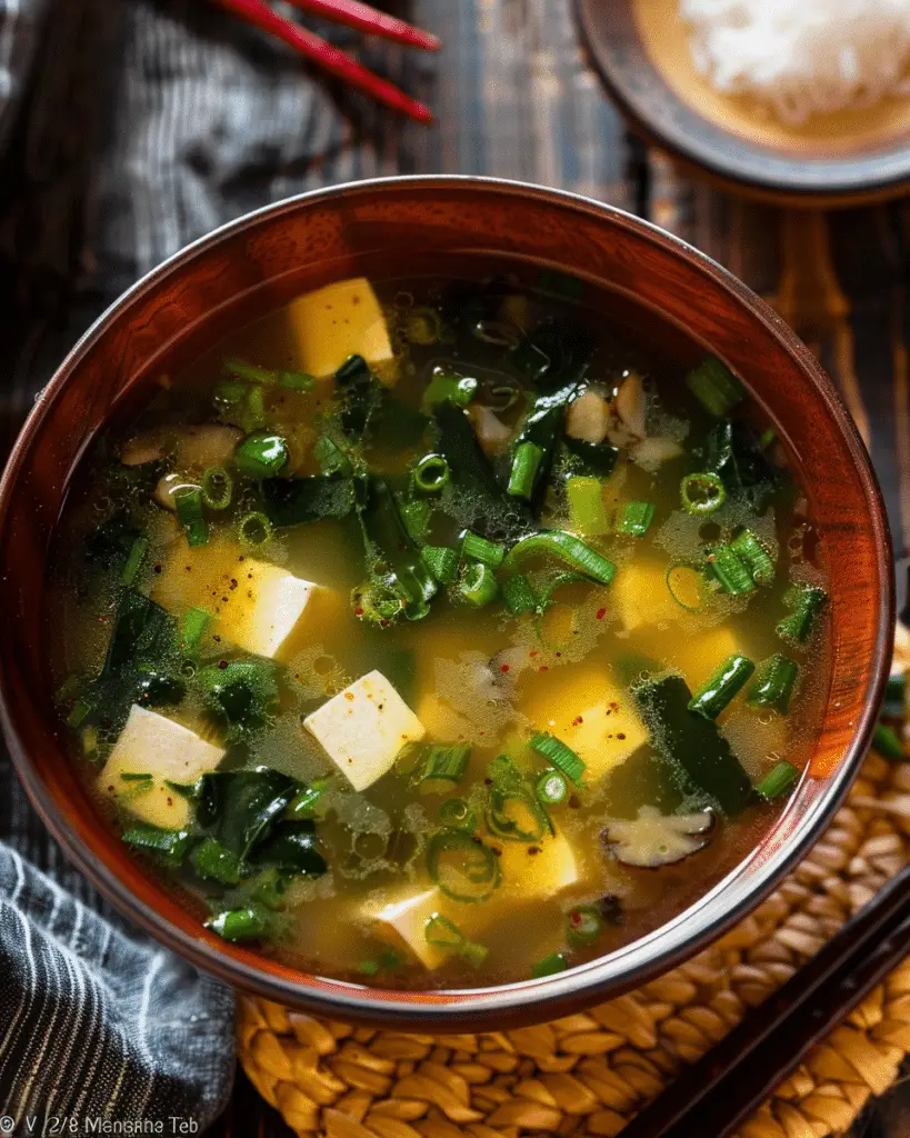 Homemade Miso Soup with Tofu